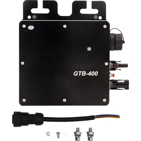 Micro-onduleur solaire GTB-400 400W, pur sinus, raccordement réseau, tension 210-230V, onduleur de branchement pour panneaux photovoltaïques, kit injection directe, usage domestique. (1/5)