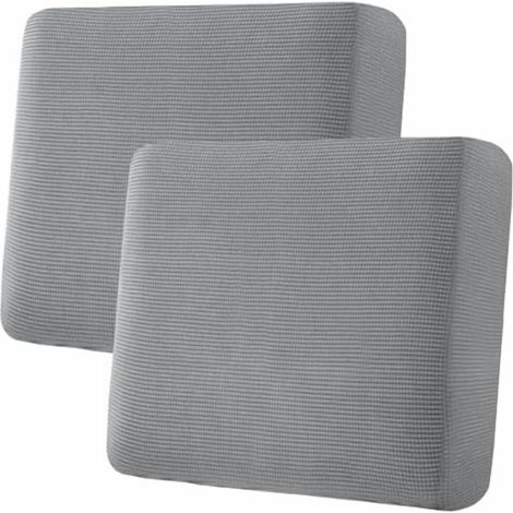 Superelastischer Einzelsofabezug, dicker Jacquard-Twill-Stoff (2-teiliges Set, großer Sofakissenbezug, Taubengrau)