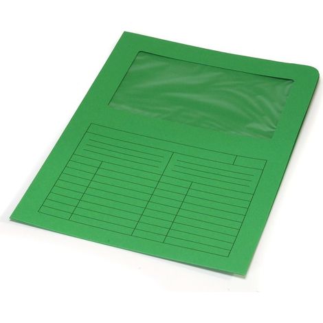 Fraschini Carpetas Con Ventana Paquete de 50 Unidades 120g Verde A4