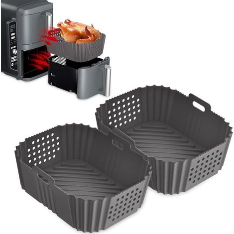 Accessoires pour friteuse à air Ninja Double Stack XL : 2 moules en silicone sans BPA, compatibles avec les modèles Ninja SL400EU/9.5L et SL400EUCP/9.5L. (1/5)