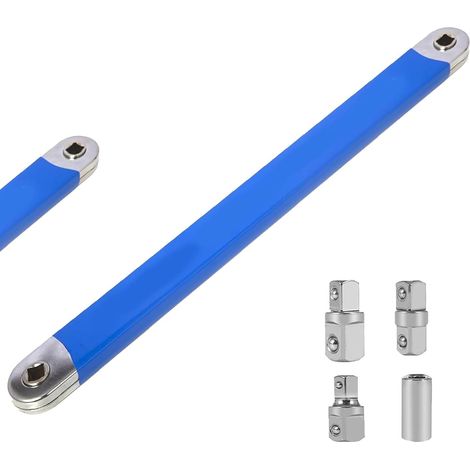 Clé extension offset Pro 1/2"+1/4"+3/8" Design coudé pour espaces restreints (bleu)