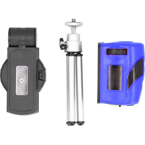 Niveau laser rouge en ABS robuste, outil de mesure pratique avec trépied et base, bleu (1/5)
