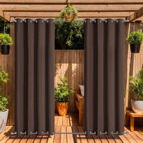 Rideaux Extérieurs Imperméables 2,1x2,3 m avec Œillets - Occultants, Protection UV et Coupe-Vent, Idéal pour Terrasse, Pavillon et Jardin (1/5)