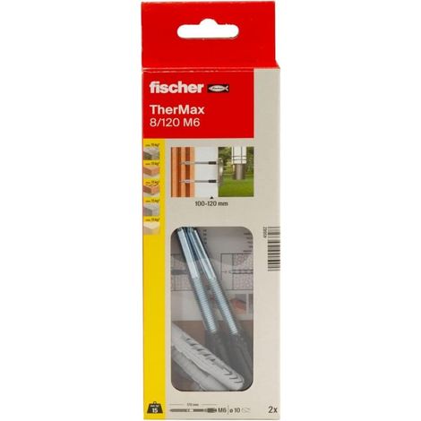 FISCHER 045682 Abstandsmontagesystem TherMax 8/120 M6, 2 Stk