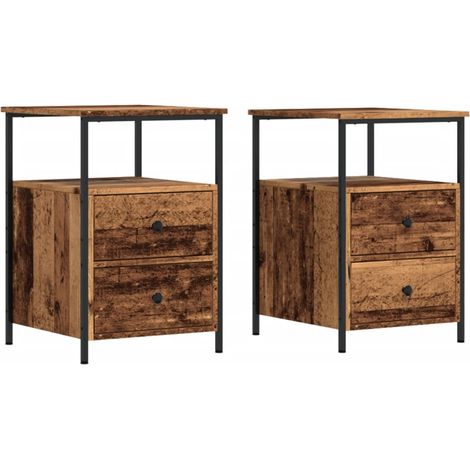 Maison Exclusive - Comodini Legno Antico 2 pz 34x35,5x50 cm in Legno Multistrato