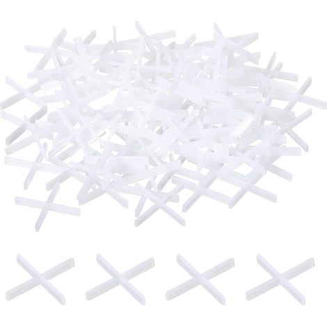Entretoises Carrelage - 300 Pièces - Plastique PP Blanc - Espacement 1mm Précis - Pose Murs et Sols Intérieur Extérieur - 20x20x2,5mm (1/5)