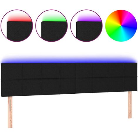 Maison Exclusive - Testiera a LED Nera 180x5x78/88 cm in Tessuto