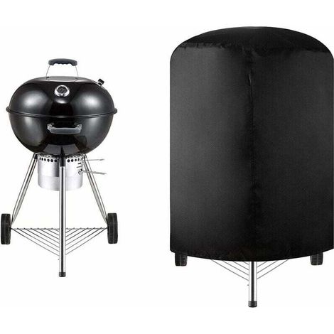 Housse de Protection pour Barbecue Ronde en Tissu Oxford 210D Imperméable – Couverture de Gril Noir 58 x 77 cm