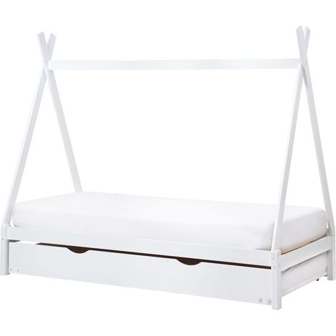Letto per bambini in legno di pino UE misura singola 90 x 200 cm con base a doghe Bianco Talmontiers (1/5)