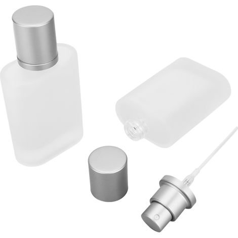 2 flacons vaporisateurs de parfum en verre épais mat transparent rechargeables vides 50ml (1/5)