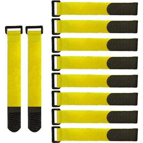 20 Pièces 20 X 2 cm Nylon Serre-Câbles, Sangles de Câbles Réutilisables, Attaches de Câble Réglables à Crochet et Boucle (Jaune) (1/5)