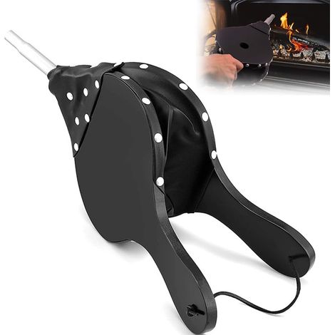 Soufflet, clous décoratifs dorés, boucle de suspension, soufflet en plastique - Noir (1/5)
