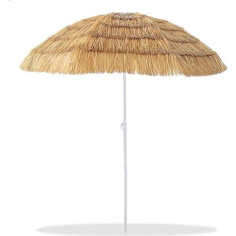 Parasol de plage - JUANIO - Pliable - Diam. 180 cm - H. 195 cm - Protection UV (1/4)