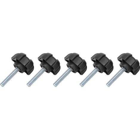 Lot de 5 boutons de rechange en plastique à cinq branches en forme d'étoile, vis de serrage M6-30. (1/5)