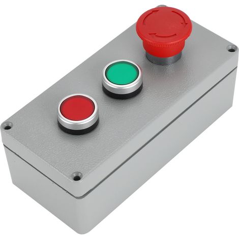 Schalterkasten aus Aluminiumlegierung, 3-Tasten-Bedienfeld, IP66 staub- und wasserdicht, 175 x 80 x 55 mm