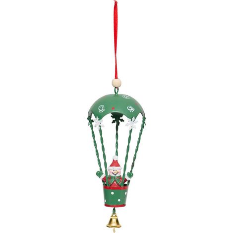 Soggetto mongolfiera pupazzo di neve in metallo h.14cm assortito - Feeric lights & christmas