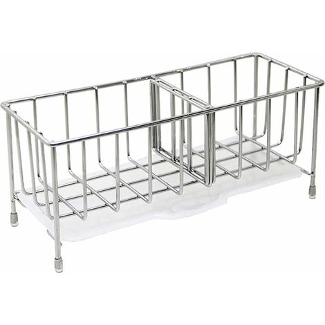 Sponge Holder, Stainless Steel Kitchen Sink Caddy Countertop Storage Rack