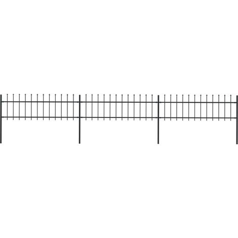 Recinzione da Giardino con Punta a Lancia in Acciaio 537x60 cm Nero vidaXL