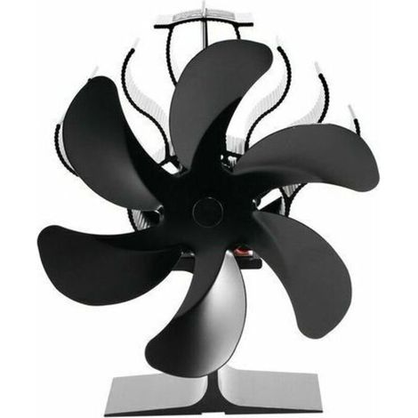 Ventilateur À Poêle Alimenté Par La Chaleur, 6 Pales Ventilateur De Cheminée, Ventilateur De Poele Pour Foyer, Pour Poêle À Bois/Bûches Ou Cheminée (1/4)