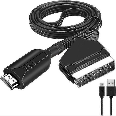 Câble HDMI vers péritel de 1 mètre de long, connexion directe, conversion pratique.