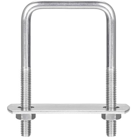 Carré U-Boulons, 3 Ensembles 42mm(1.65") Interne Largeur 80mm Longueur M6 304 Inox Acier U Pince boulon avec Écrous et Plates, pour Bateau Remorque (1/5)