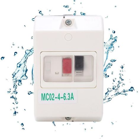 Interrupteur de Protection du Moteur MC02-6.3A, IP55 étanche, Commutateur électrique ABS pour Protection de Circuit 220V/380V (1/4)