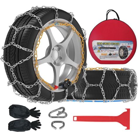 Chaine Neige Automatiques, 2 pièces x 12 mm, Installation Rapide en 1 Minute des Chaînes à Neige Avec Tendeur Automatique Pour Voiture (taille 110) (1/5)
