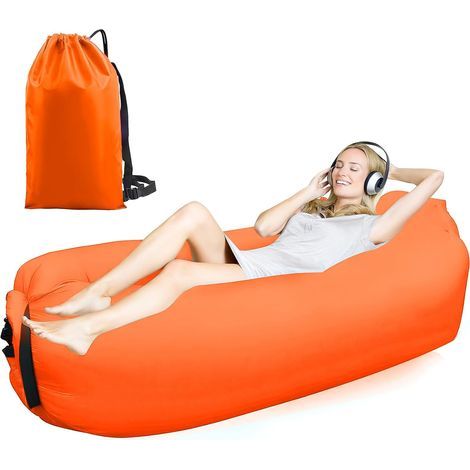 Inflatable Sofa, 200x70cm, Lightweight Polyester, For Camping, Beach, Outdoor Use (1/5)