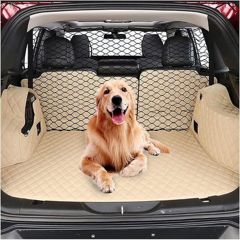 Dog Barrier for Car SUV, 47 Inch Pet Net with Metal Hooks, Expandable Mesh Cargo Net, Car Partition Dog Barrier (1/5)