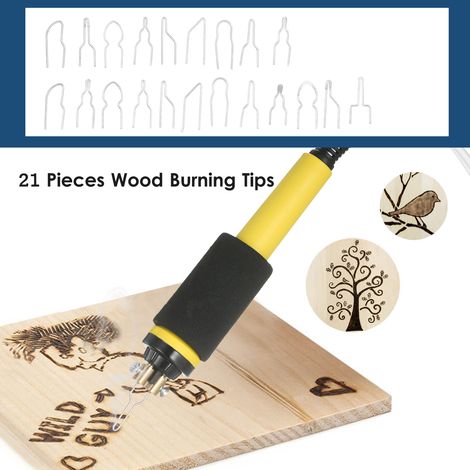Eosnow 60W 220 V 55-teilig Holzburnerpyrographie Holzleder-Brennwerkzeugkit Einstellbare Temperatur 32 ℉ bis 1472 ℉ Elektrisches Löten Eisen-Plastikschweiß mit Schablonen und Stiftinhabern 110V-240V