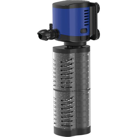 Pompe Submersible 4 en 1 Filtre d'aquarium 1500 l/h – Filtre intérieur Silencieux pour Grand Aquarium, étang et Bassin à Tortues.