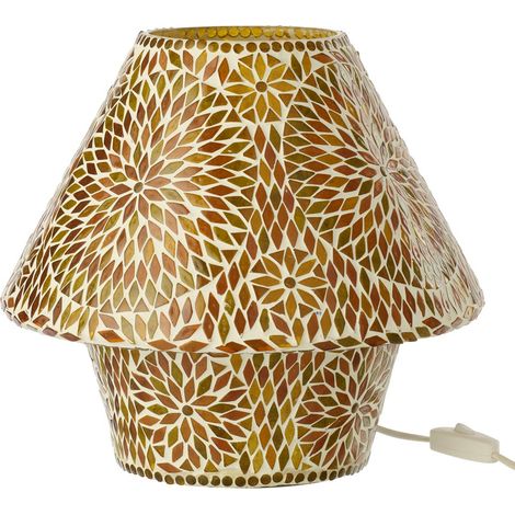 Lampe à Poser Mosaïque "Mari" 33cm Marron & Orange