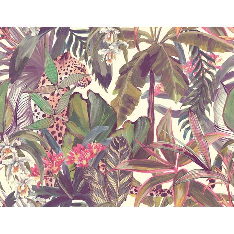Papier peint panoramique - Jungle Léopard - 325 cm x 250 cm (1/2)