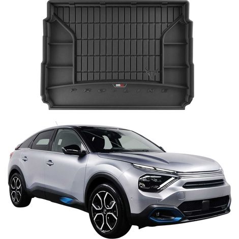 Tapis de Coffre 3D TPE Premium pour Citroen ë-C4 2021 à 2023, Bac de Protection de Coffre Intérieur antidérapant, Revêtement de Coffre Bords Hauts pour Voiture, Noir