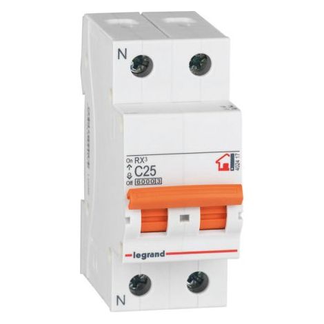 Interruptor magnetotérmico vivienda RX3 1P + N 6kA 32A (1/2)