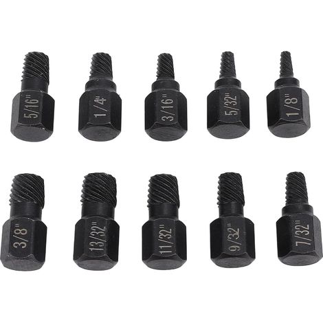 Juego de 10 extractores de tornillos rotos, kit extractor de tornillos, juego de extractores de tornillos, tornillos de cabeza hexagonal fáciles de quitar (1/5)