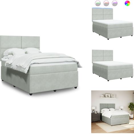 Sommier à lattes de lit et matelas Gris clair 160x200cm Velours - Sommier À Lattes De Lit - Sommiers À Lattes De Lit - Lit - Meuble De Chambre À Coucher (1/5)