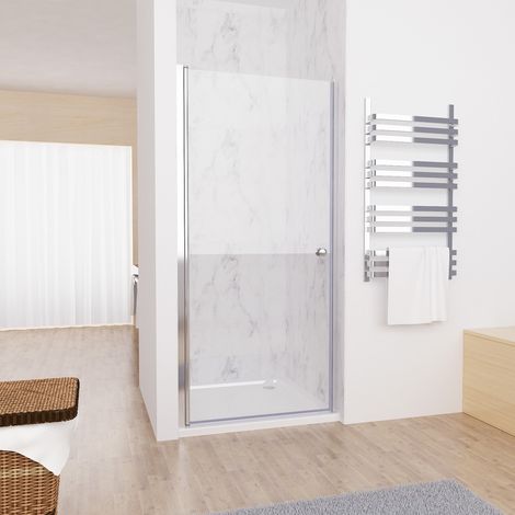 MIQU Nischentür Walk in Duschwand für Dusche mit Pendeltür Duschtür aus ESG Glas Rahmenlos ZEP Schwingtür Duschabtrennung ohne Duschwanne,90 x 185 cm (1/5)