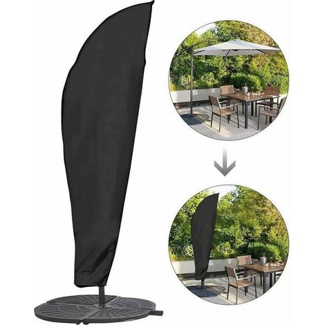 VURAHOME - Housse de protection pour parasol avec tige et parasol déporté 2 à 4 m Grand parasol Protection contre les intempéries, les UV, le vent Outdoor pour parasol déporté 280 x 30/81/46 cm (1/5)