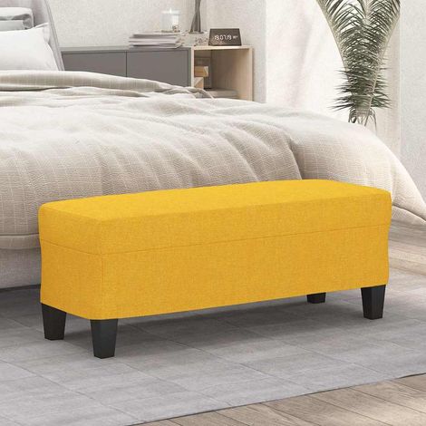 vidaXL Banc Jaune clair 100x35x41 cm Tissu (1/5)