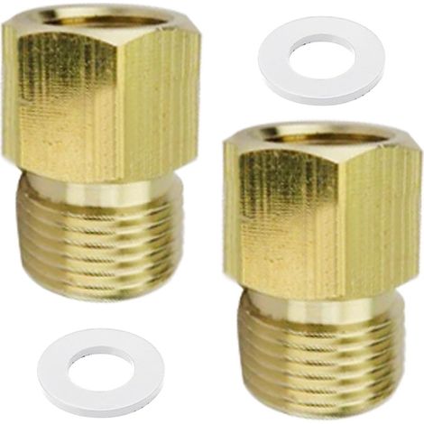 Lot de 2 adaptateurs de gaz européens, 3/8" IG x 1/4" AG, en laiton, pour réchaud à gaz, réchaud de camping, réchaud à tabouret, cuisinière à gaz, GPL (1/5)