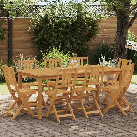 vidaXL  Outdoor Bistro Chairs  Folding 8 pcs Natural 40 x 42 x 85 cm