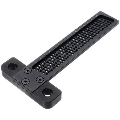 Règle de mesure de positionnement de trou en alliage d'aluminium noir T-160 160mm règle métrique en T (1/5)