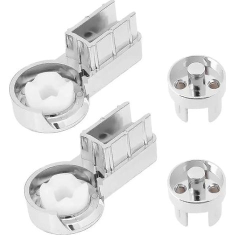 Charnière pivotante pour porte de douche, lot de 2, en ABS chromé avec roulements en plastique et rondelles en nylon autolubrifiantes, argent (1/5)