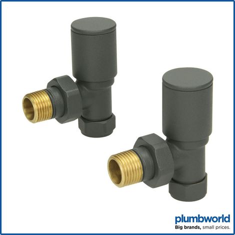 Galiflo Angled 15mm Anthracite Thermostatic Radiator and Towel Rail Valves (1/4)
