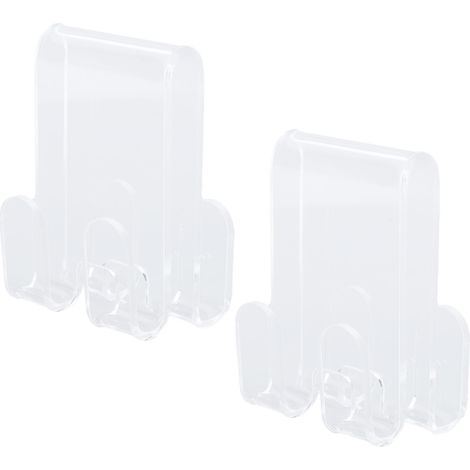 Soavoa Crochet Porte Verre Sans Perçage Salle de Bain Acrylique Transparent Lot de 2 (1/4)