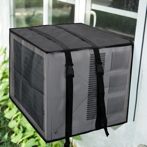 Mesh air conditioner cover, window style, thermal insulation, black, waterproof, protective, 53 x 38 x 40.5 cm (1/5)