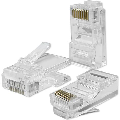Conector modular RJ45 Qoltec  CAT5e  UTP  Contactos chapados en oro  10 unidades (1/5)