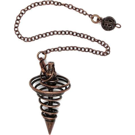 Pendule en métal pour divination, chaîne de radiesthésie, pendentif Reiki guérison spirituelle, amulette en forme de spirale, bijou yoga pointu. (1/4)