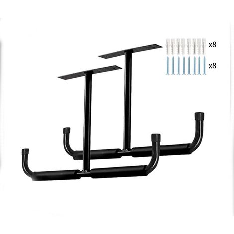 Supports de toit en forme de T pour vélo, crochets en acier et échelle (2 pièces) Organisateur de garage robuste pour vélos (1/5)